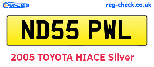 ND55PWL are the vehicle registration plates.