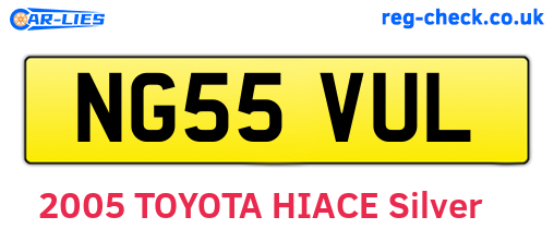 NG55VUL are the vehicle registration plates.