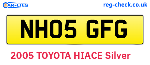 NH05GFG are the vehicle registration plates.