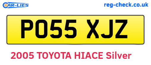 PO55XJZ are the vehicle registration plates.