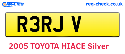 R3RJV are the vehicle registration plates.