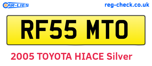 RF55MTO are the vehicle registration plates.