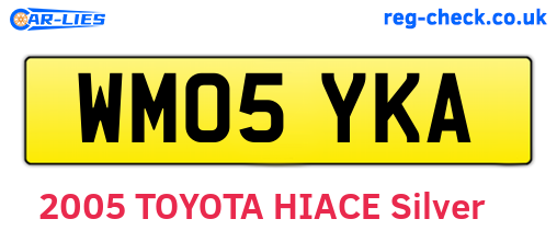 WM05YKA are the vehicle registration plates.