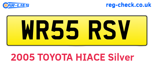 WR55RSV are the vehicle registration plates.