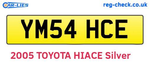 YM54HCE are the vehicle registration plates.