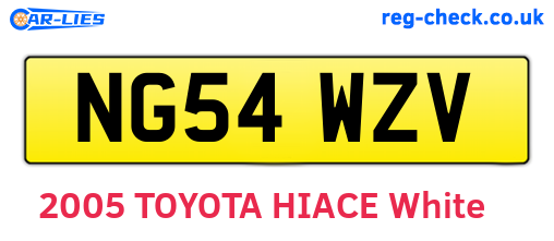 NG54WZV are the vehicle registration plates.