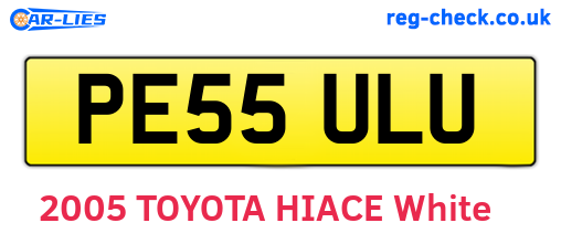 PE55ULU are the vehicle registration plates.