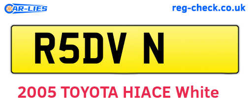 R5DVN are the vehicle registration plates.