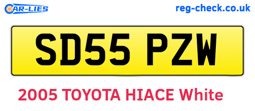 SD55PZW are the vehicle registration plates.