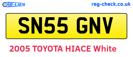 SN55GNV are the vehicle registration plates.