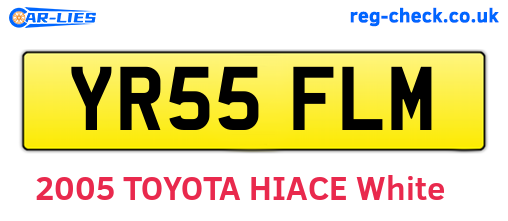 YR55FLM are the vehicle registration plates.