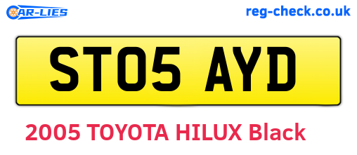 ST05AYD are the vehicle registration plates.