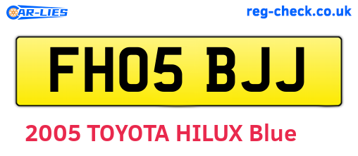 FH05BJJ are the vehicle registration plates.