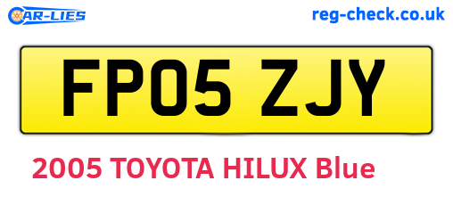FP05ZJY are the vehicle registration plates.