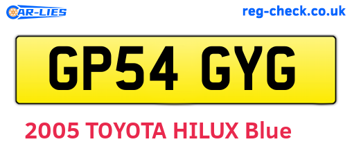 GP54GYG are the vehicle registration plates.