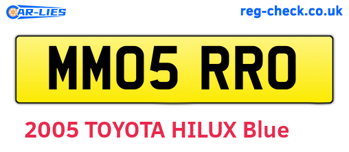 MM05RRO are the vehicle registration plates.