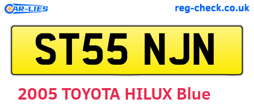 ST55NJN are the vehicle registration plates.