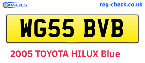 WG55BVB are the vehicle registration plates.