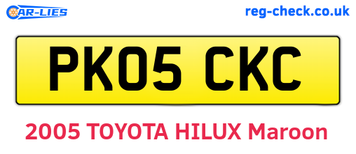 PK05CKC are the vehicle registration plates.