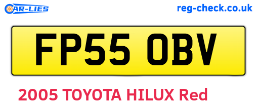 FP55OBV are the vehicle registration plates.