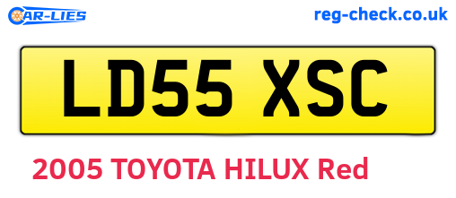 LD55XSC are the vehicle registration plates.