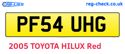 PF54UHG are the vehicle registration plates.