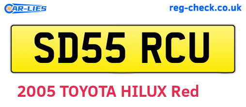 SD55RCU are the vehicle registration plates.