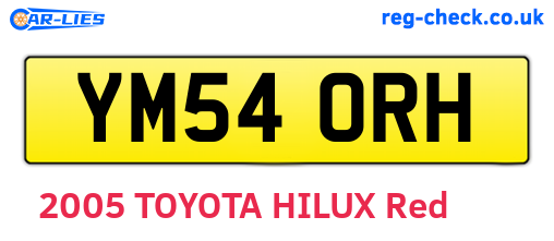 YM54ORH are the vehicle registration plates.