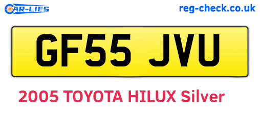 GF55JVU are the vehicle registration plates.