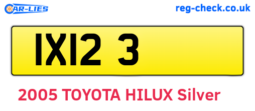 IXI23 are the vehicle registration plates.