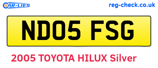 ND05FSG are the vehicle registration plates.