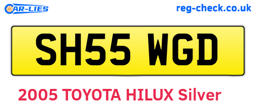 SH55WGD are the vehicle registration plates.