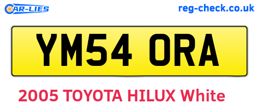 YM54ORA are the vehicle registration plates.