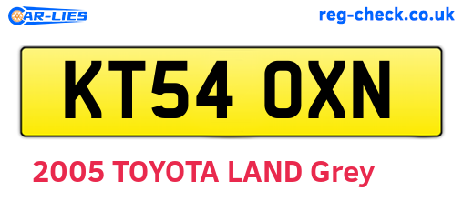 KT54OXN are the vehicle registration plates.