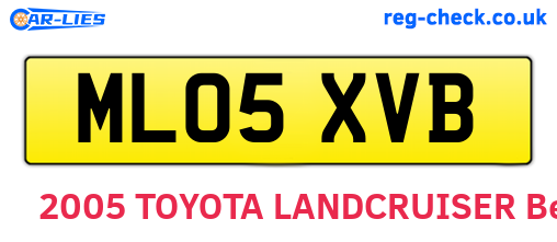 ML05XVB are the vehicle registration plates.