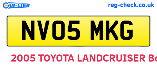 NV05MKG are the vehicle registration plates.