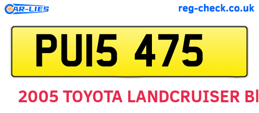 PUI5475 are the vehicle registration plates.