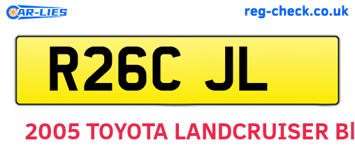 R26CJL are the vehicle registration plates.