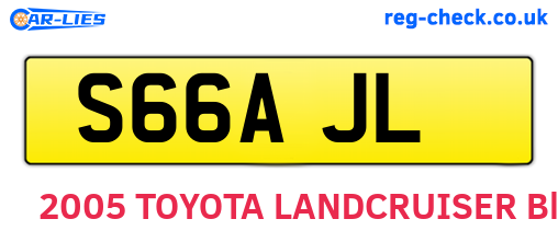 S66AJL are the vehicle registration plates.