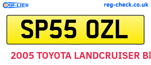 SP55OZL are the vehicle registration plates.