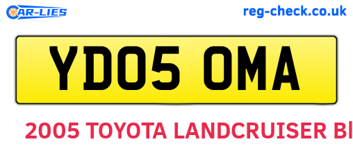 YD05OMA are the vehicle registration plates.