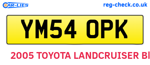 YM54OPK are the vehicle registration plates.