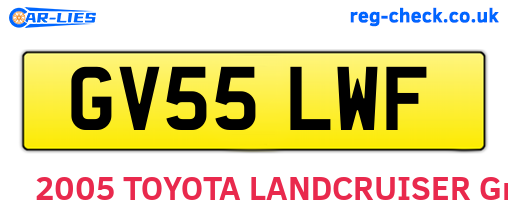 GV55LWF are the vehicle registration plates.