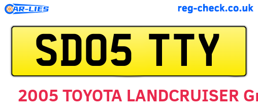 SD05TTY are the vehicle registration plates.