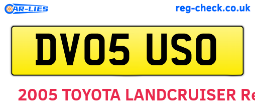 DV05USO are the vehicle registration plates.