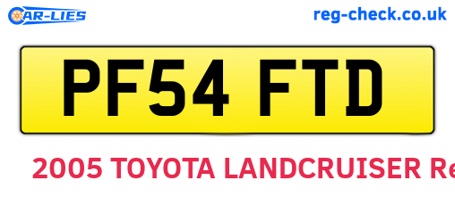 PF54FTD are the vehicle registration plates.