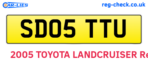 SD05TTU are the vehicle registration plates.