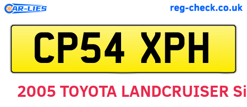 CP54XPH are the vehicle registration plates.