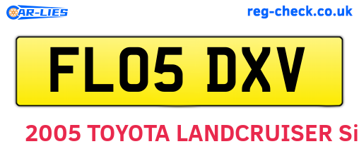 FL05DXV are the vehicle registration plates.