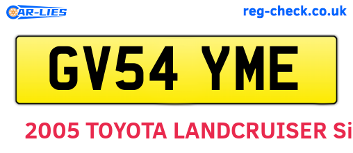 GV54YME are the vehicle registration plates.